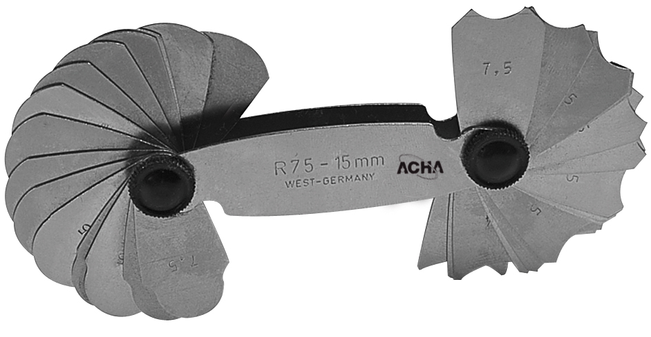 Juego de plantillas para radios ·ACHA· r= 1,00-7,00 mm ART. 35570